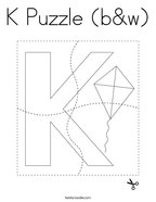 K Puzzle (b&w) Coloring Page