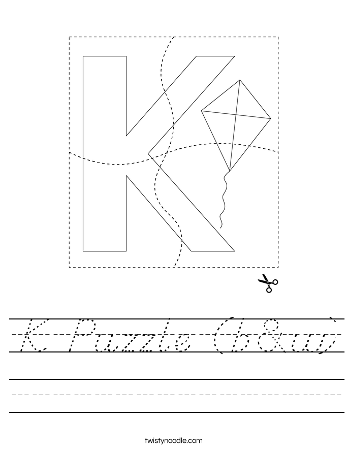 K Puzzle (b&w) Worksheet