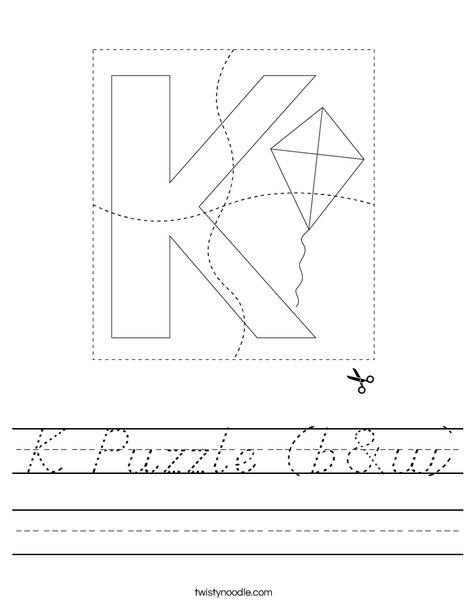 K Puzzle (b&w) Worksheet
