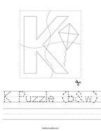 K Puzzle (b&w) Handwriting Sheet