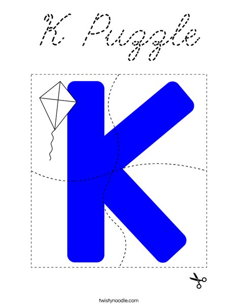 K Puzzle Coloring Page