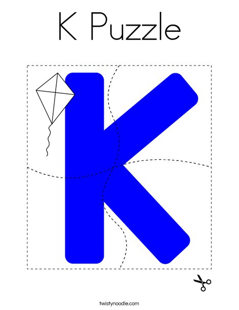 K Puzzle Coloring Page