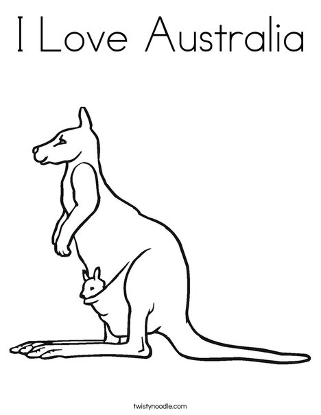 Kangaroo with Baby Coloring Page