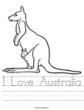 I Love Australia Worksheet