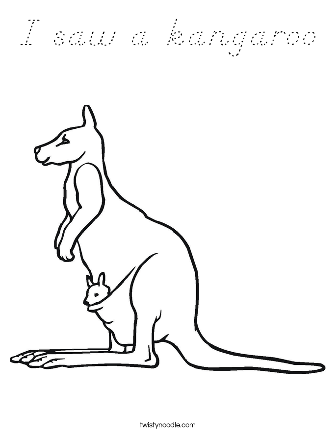 I saw a kangaroo Coloring Page