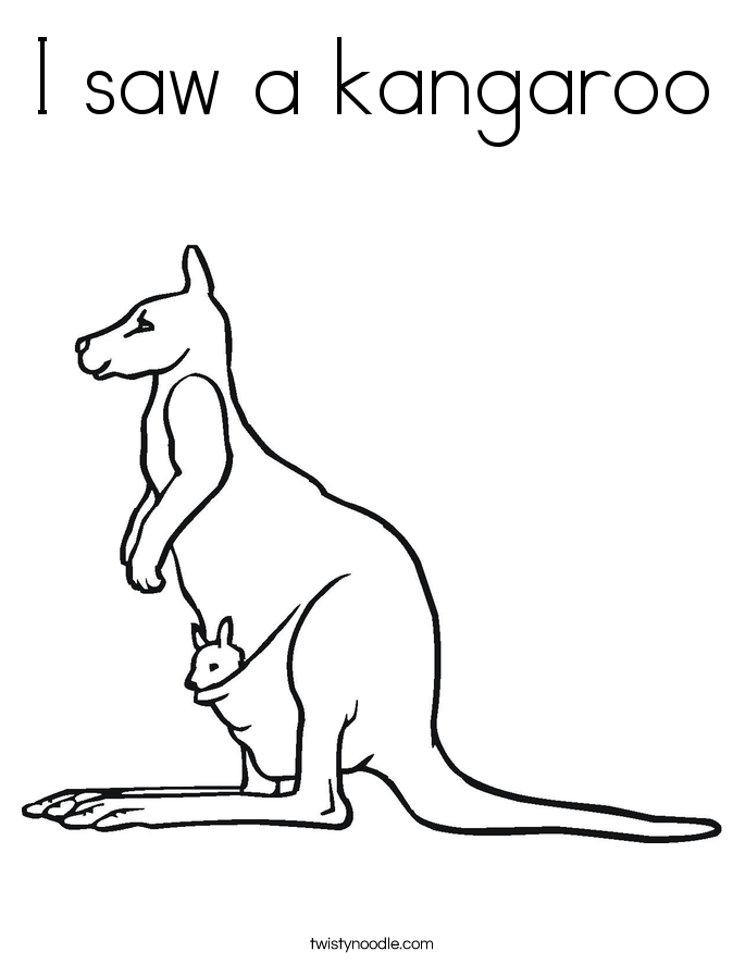 I saw a kangaroo Coloring Page