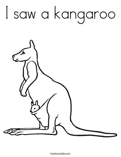 Kangaroo with Baby Coloring Page