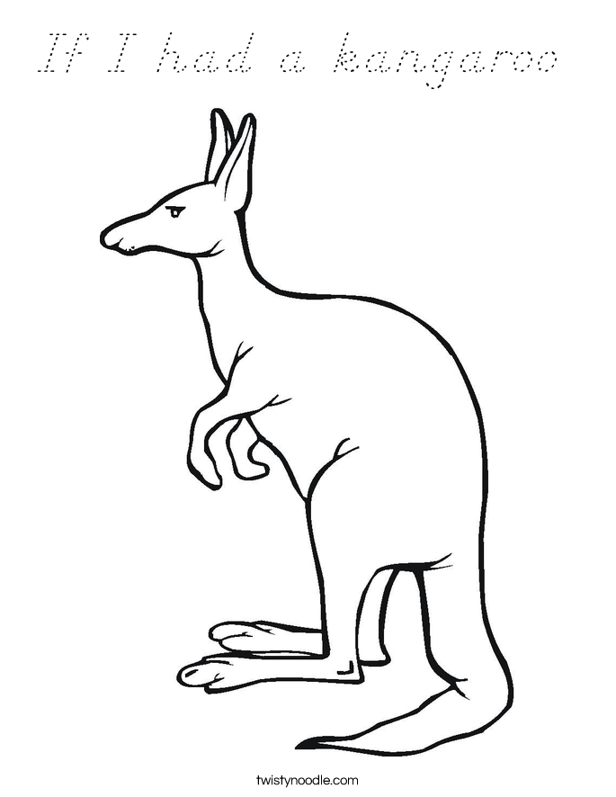 If I had a kangaroo  Coloring Page