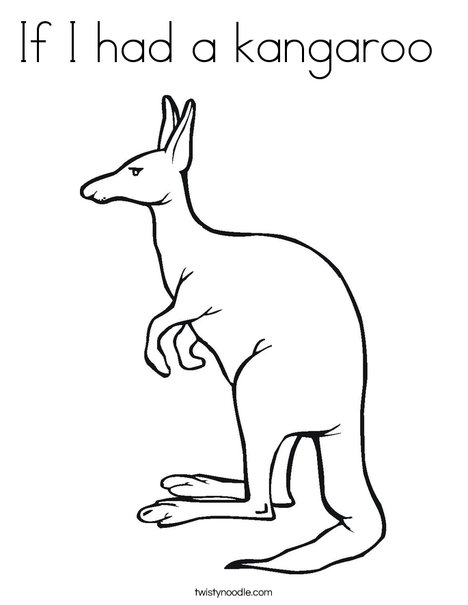 If I had a kangaroo Coloring Page - Twisty Noodle