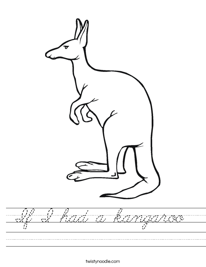 If I had a kangaroo  Worksheet