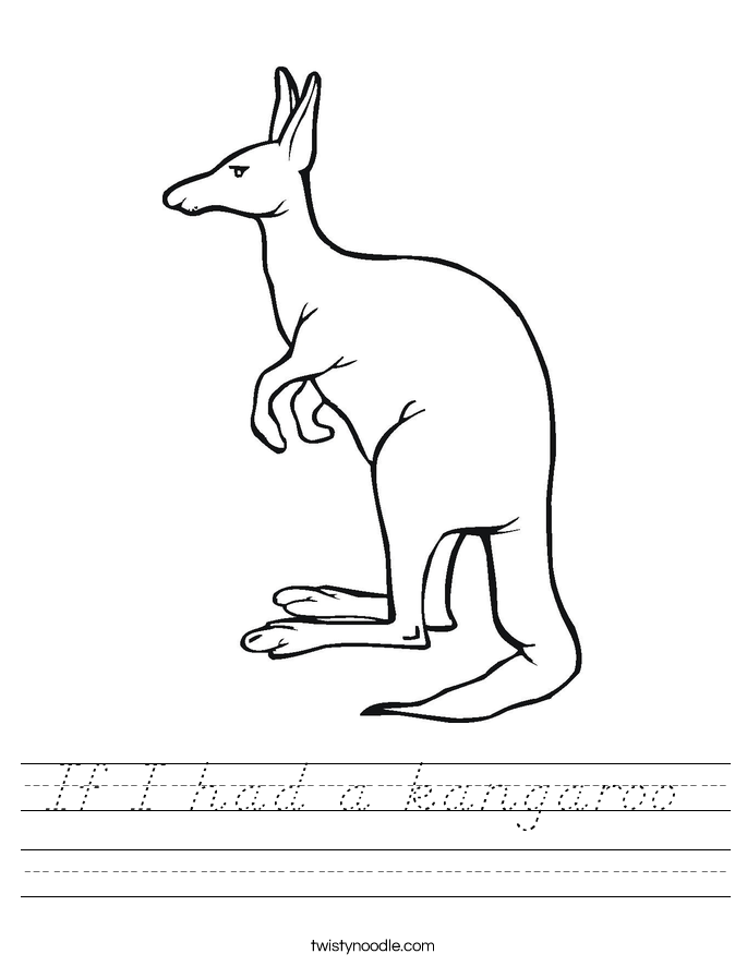 If I had a kangaroo  Worksheet