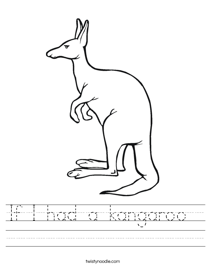 If I had a kangaroo  Worksheet