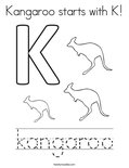 Kangaroo starts with K! Coloring Page