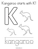 Kangaroo starts with K Coloring Page