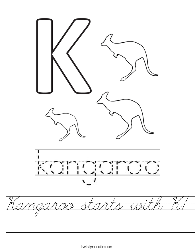Kangaroo starts with K! Worksheet