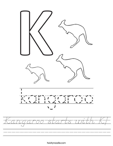 Kangaroo starts with K! Worksheet