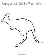 Kangaroos live in Austrailia Coloring Page