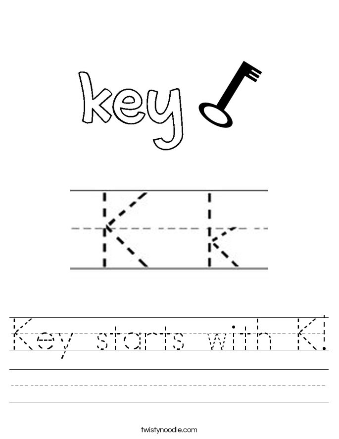 Key starts with K! Worksheet