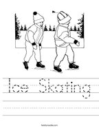 Ice Skating Handwriting Sheet