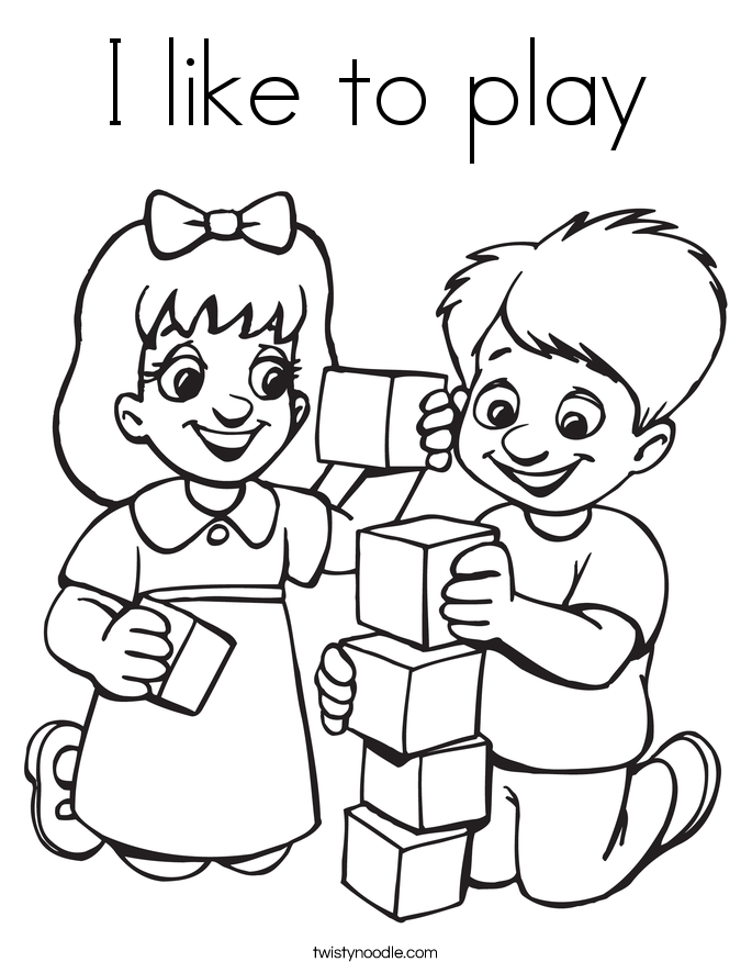 I like to play Coloring Page
