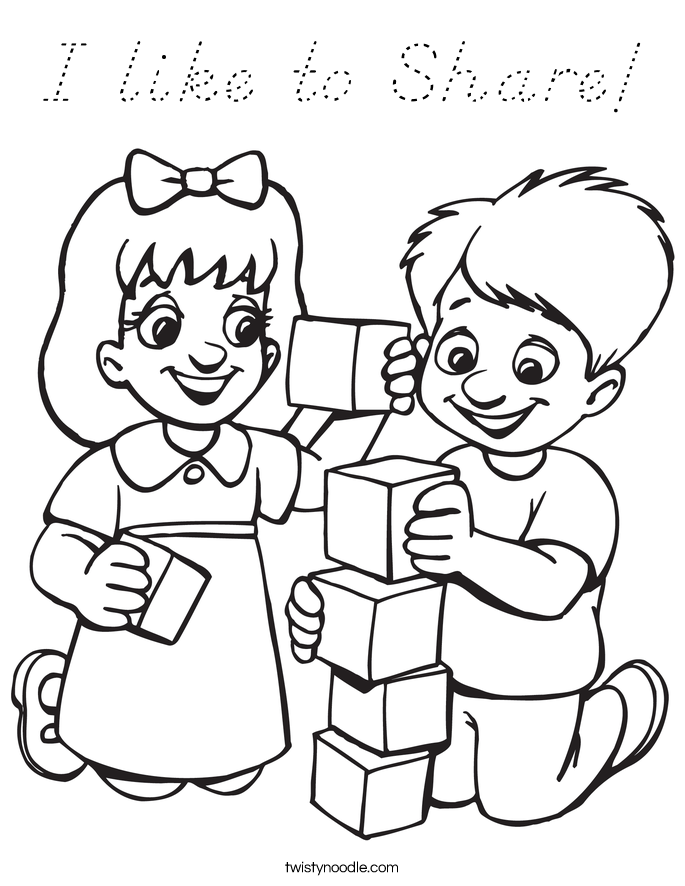 I like to Share! Coloring Page