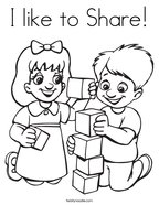 I like to Share Coloring Page