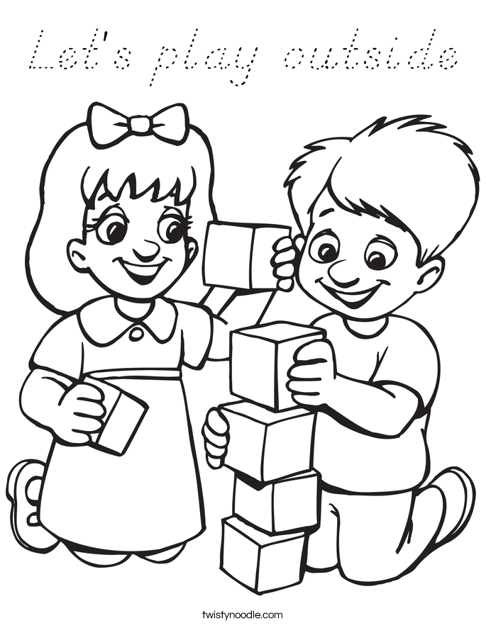 Let's play outside Coloring Page