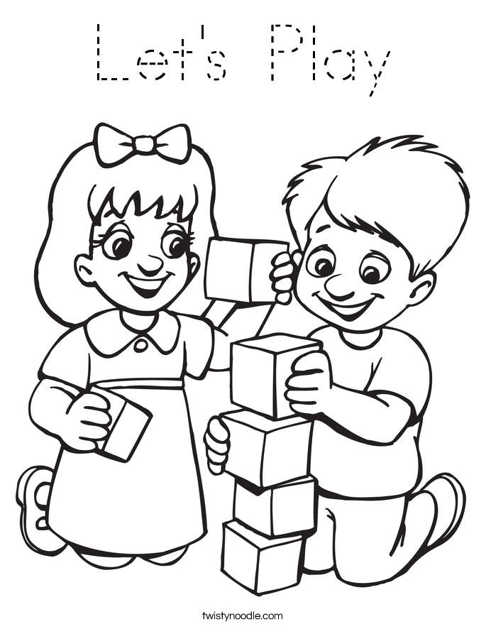 Let's Play Coloring Page