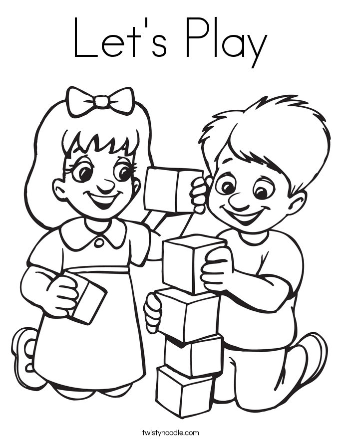 Let's Play Coloring Page