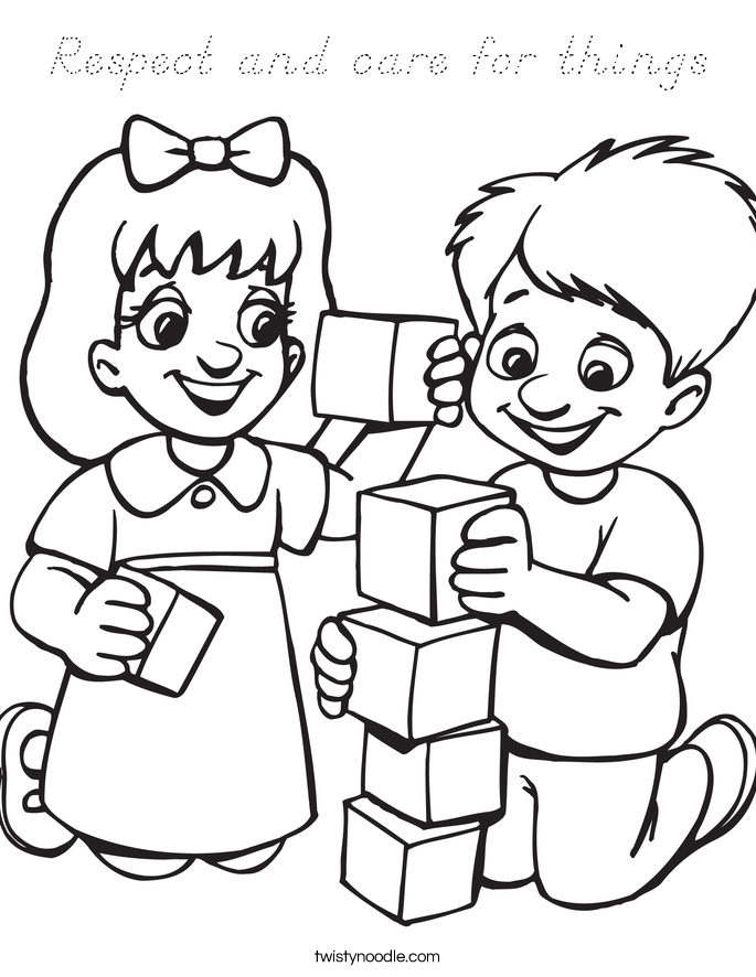 Respect and care for things Coloring Page
