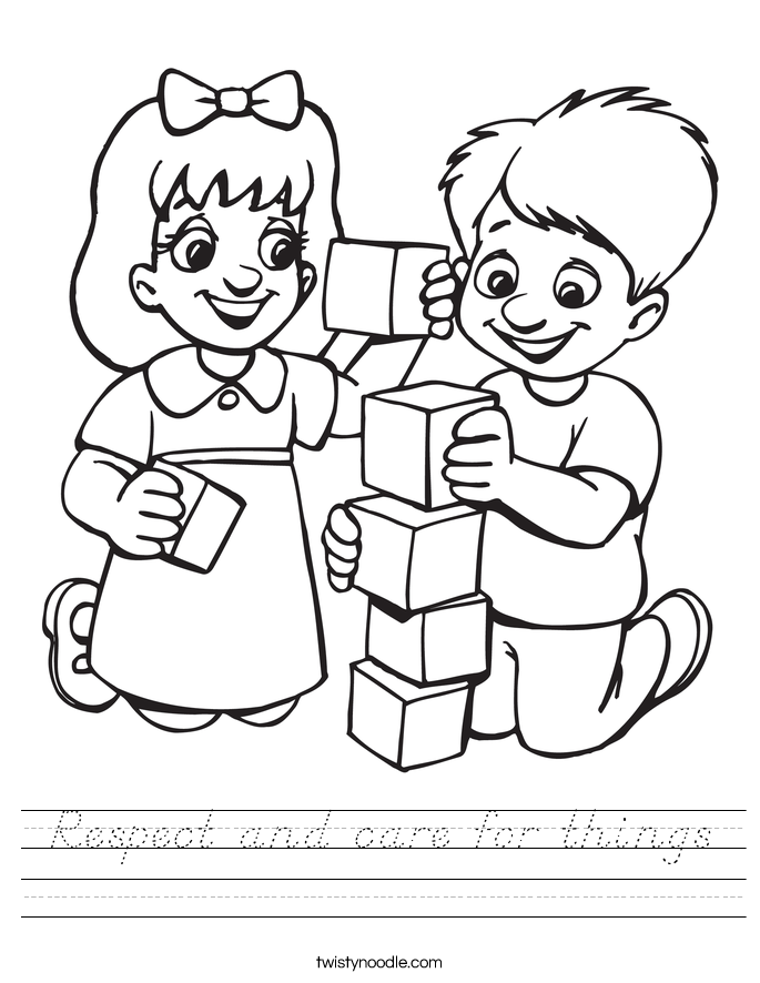 Respect and care for things Worksheet