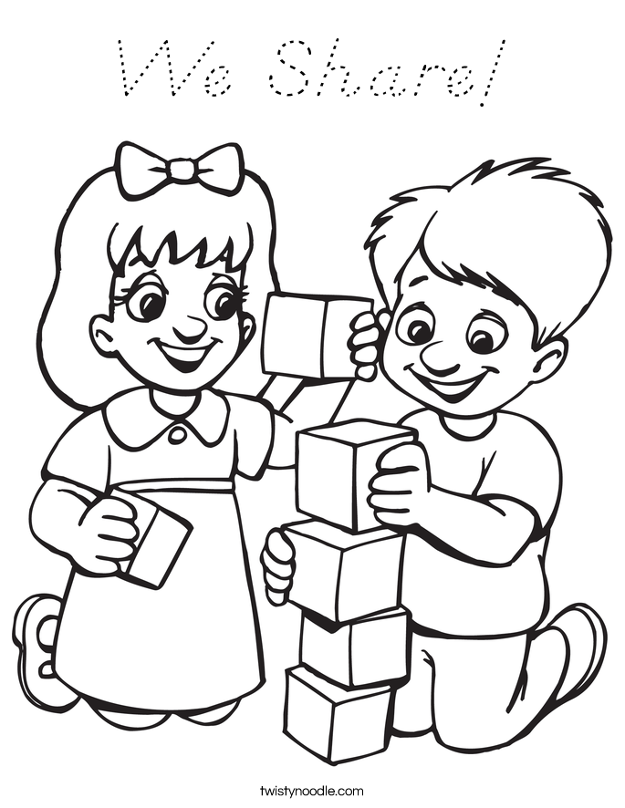 We Share! Coloring Page