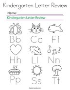 Kindergarten Letter Review Coloring Page