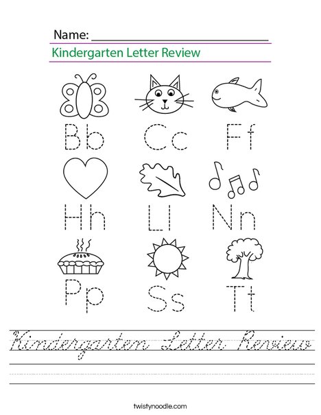 Kindergarten Letter Review Worksheet