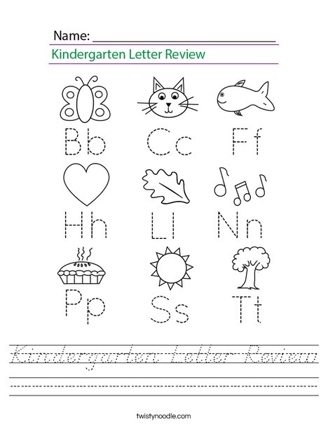 Kindergarten Letter Review Worksheet
