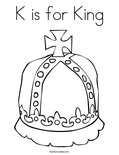 K is for King Coloring Page