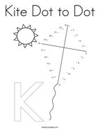 Kite Dot to Dot Coloring Page