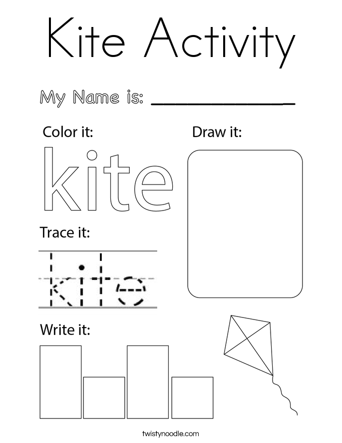 Kite Activity Coloring Page