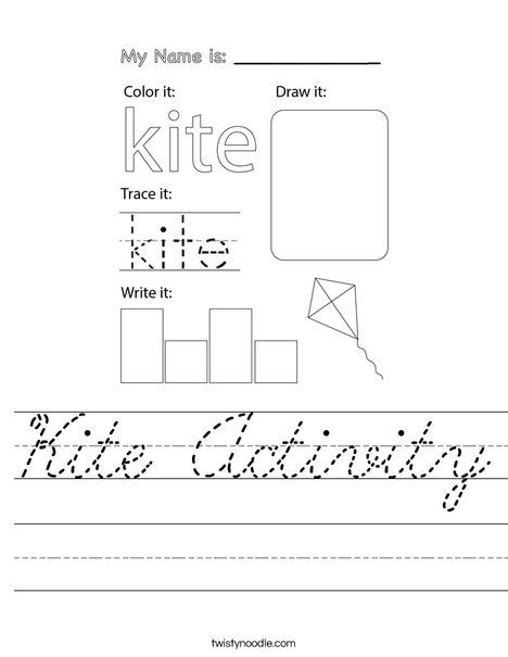 Kite Activity Worksheet