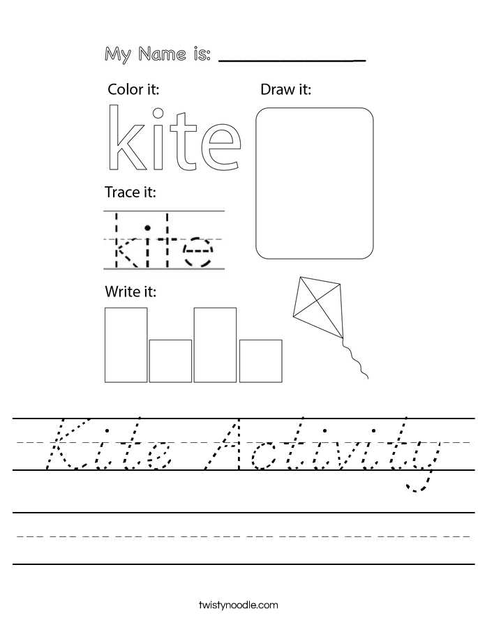 Kite Activity Worksheet