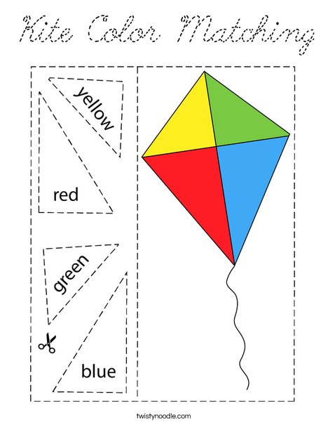 Kite Color Matching Coloring Page
