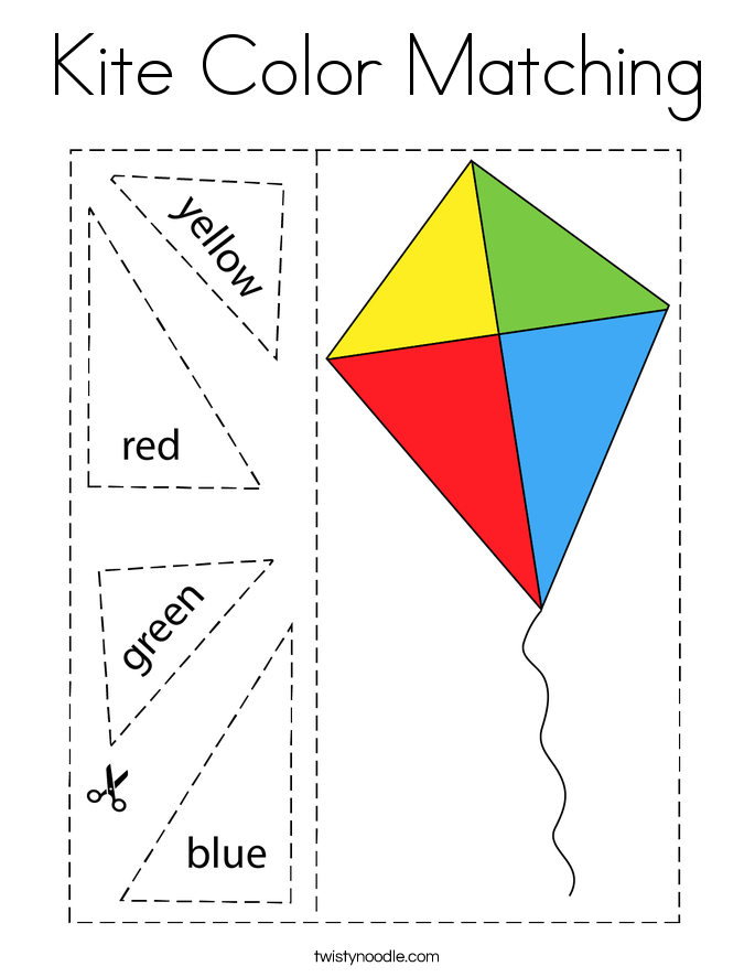 Kite Color Matching Coloring Page