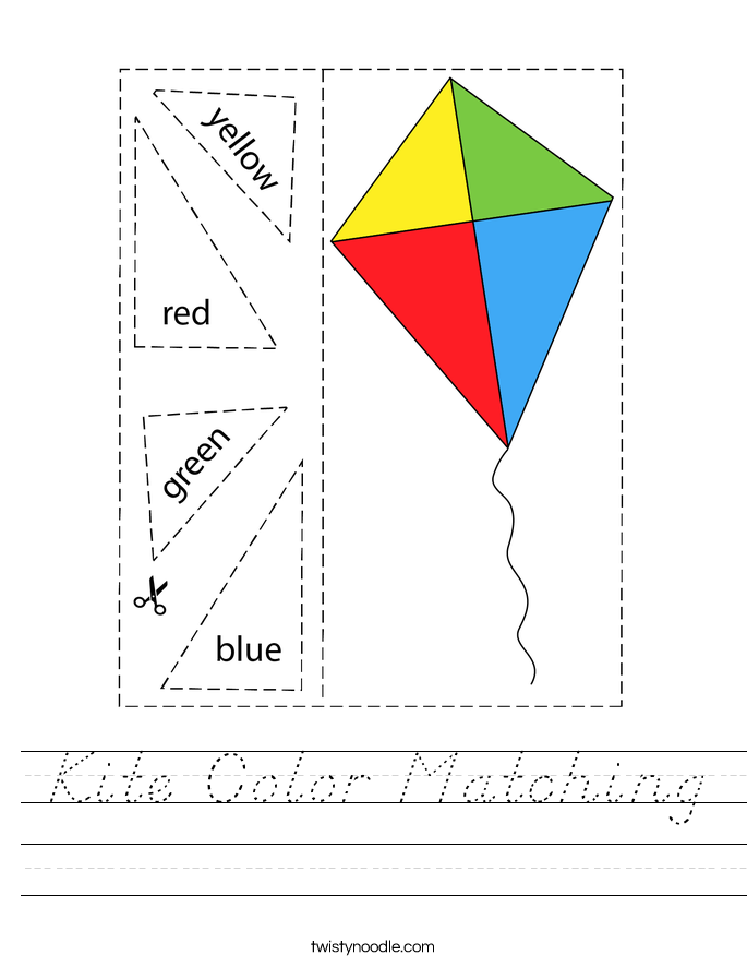 Kite Color Matching Worksheet