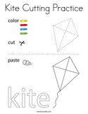 Kite Cutting Practice Coloring Page