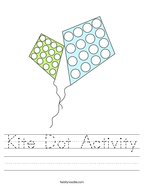 Kite Dot Activity Handwriting Sheet