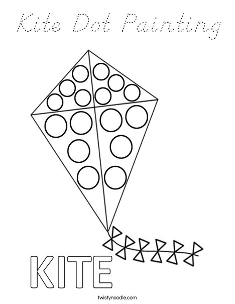 Kite Dot Painting Coloring Page