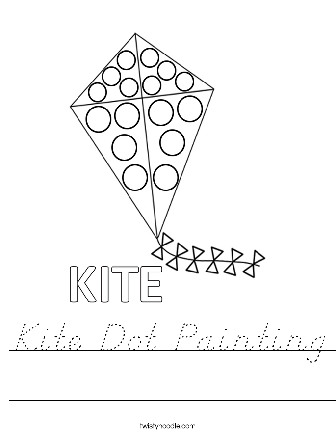 Kite Dot Painting Worksheet