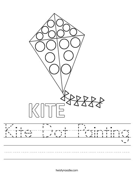 Kite Dot Painting Worksheet
