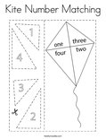 Kite Number Matching Coloring Page