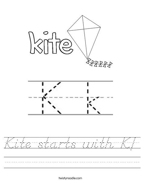 Kite starts with K! Worksheet